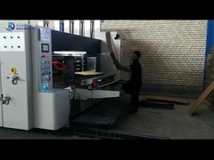 دستگاه اسلات چاپ کارتن راه راه به صورت خطی با دستگاه تسمه کش نیمه خودکار چسبنده پوشه